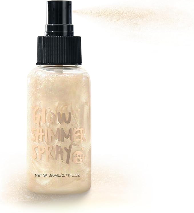 Body Glitter Spray, Body Shimmer Spray Quick Drying Body Glow Shimmer Long-Lasting Shiny Glitter for Women Men for Party, Concert 2.6 Fl Oz. (Light Copper)