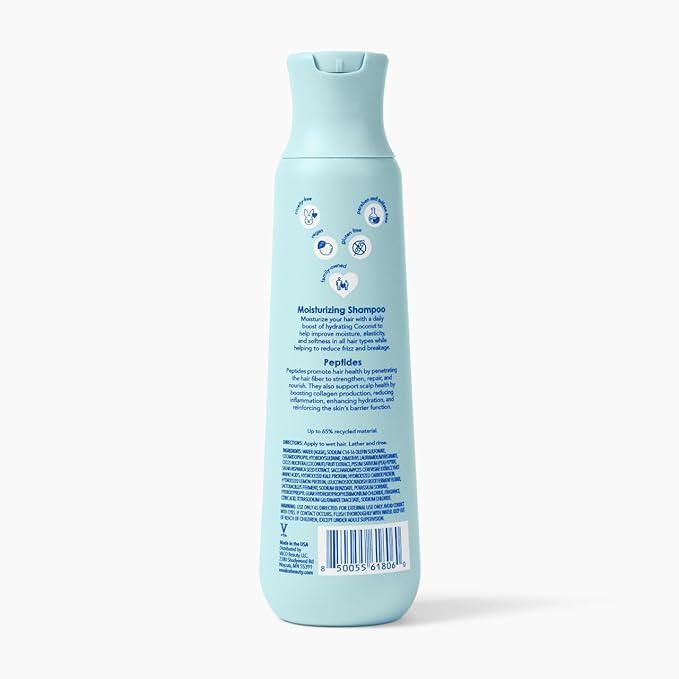 V&Co. Moisturizing Shampoo 12 Oz. - Sulfate Free, Color Safe, and Gentle Formula with Peptide Technology Boosting Hydration for Dry, and Color Treated Hair