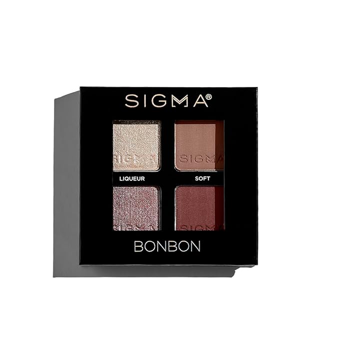 Sigma Beauty Bonbon Eyeshadow Quad — Makeup Eyeshadow Quad with a Buttery Soft Formula and Buildable, Blendable Shades for a Flawless Eye Look, Designed for All Day Wear