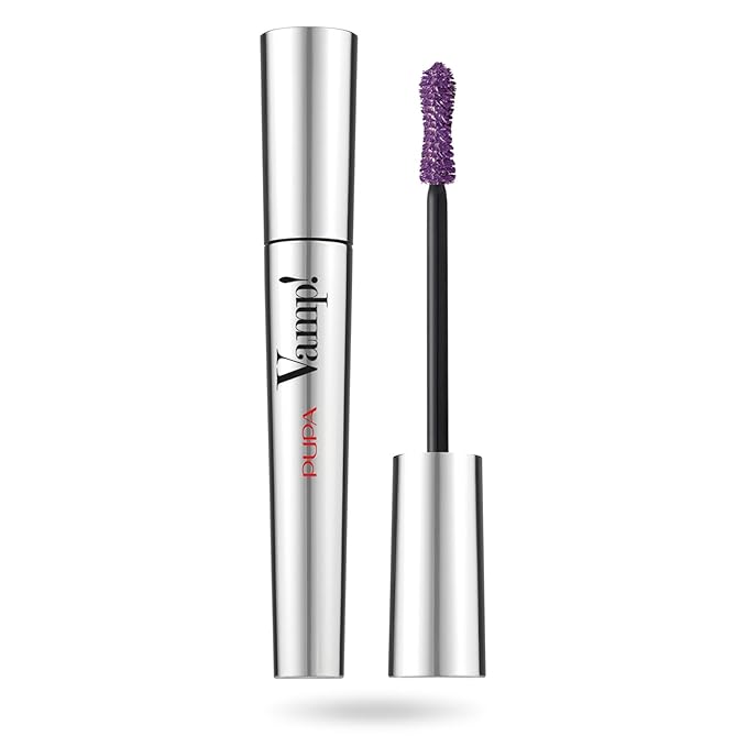 Pupa Milano Vamp! Mascara - Volume Building Revolutionary Performance and Formula - For Thick, Full, Super Dense Lashes with the Dramatic Look of False Lashes - 400 Amethyst Violet - 0.32 Oz