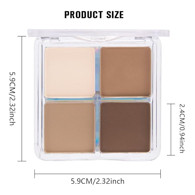 Nude Brown Matte Eyeshadow Quad Palette for Mature Skin, Mini High-Pigment Smoky Eye Makeup for Older Women, Waterproof Smudge-Proof, Vegan & Cruelty-Free