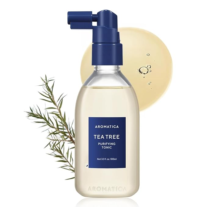 AROMATICA Tea Tree Purifying Tonic, Paraben, Silicone, Sulfate-free | Vegan | Soothing & Cooling Tonic for Your Scalp | Helps Hair Look Healthier and Nourished | Natural Ingredients Only (3.38oz)