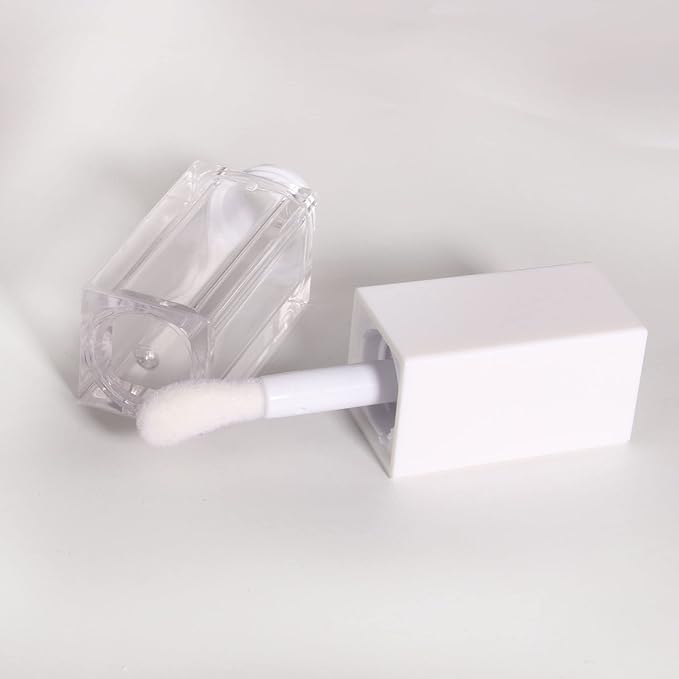 24pcs 5ml Empty white square lipgloss tubes bulk wholesale with big wand lipgloss containers…
