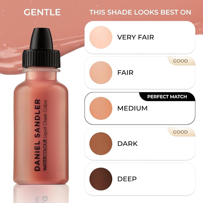 Daniel Sandler Watercolor Liquid Blush — Buildable, Blendable & Long-Lasting Liquid Blush for Cheeks, Lips, & Eyes — Lightweight & Water Resistant — For All Skin Types — Gentle