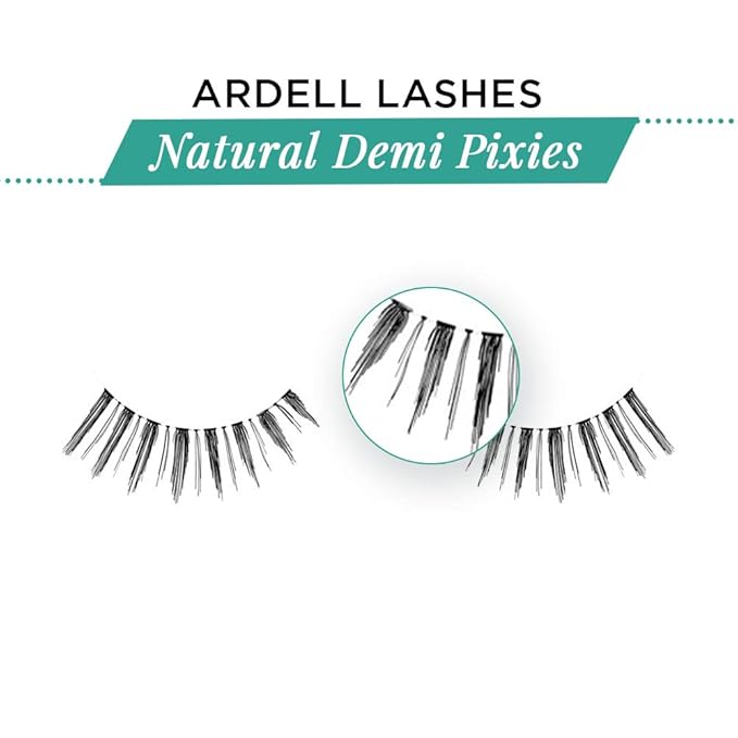 Ardell Natural Lashes Demi Pixies Black - Wispy False Eyelashes, Reusable Strip, 4 Pack