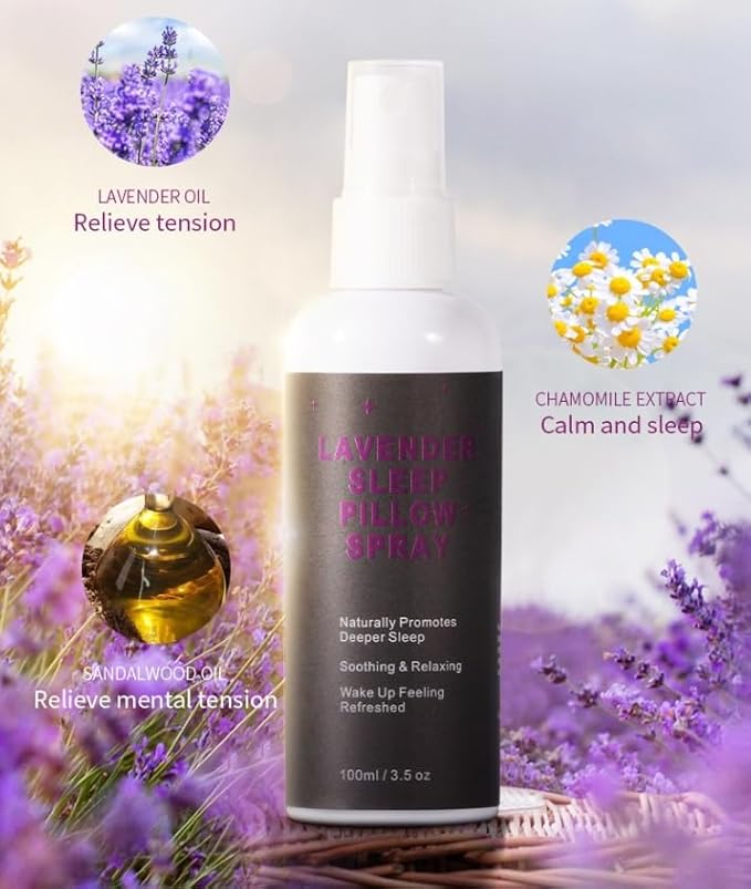 Lavender Sleep Spray 100ml by Nielies – Deep Rest Pillow Mist for Bed, Linen & Curtains – Long Lasting Calming Bedroom Fragrance