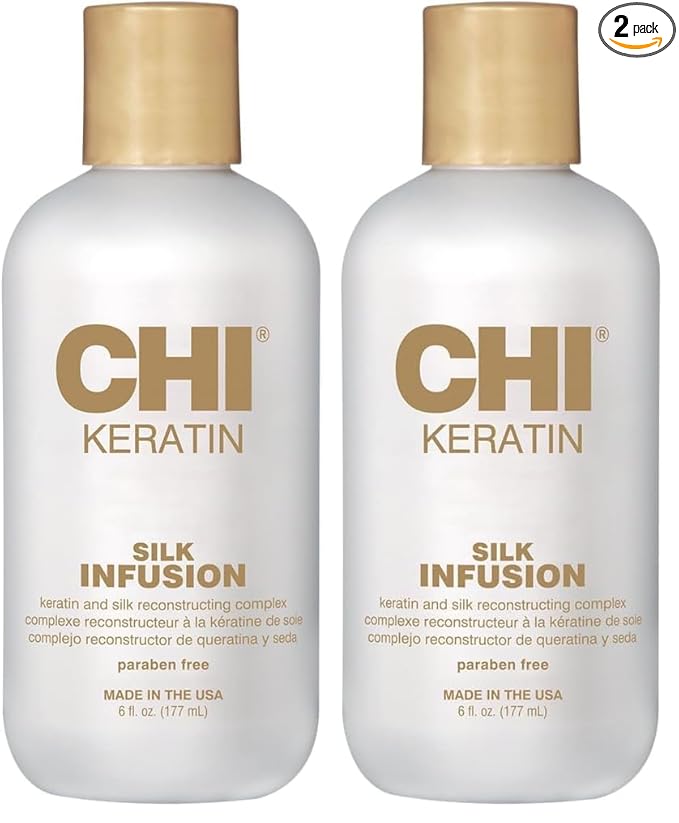 CHI Keratin Silk Infusion,Hydrating Hair Serum For Restoring Softness & Shine,Helps Dry,Damaged Hair,Sulfate-free,6 Oz,(Pack of 2)