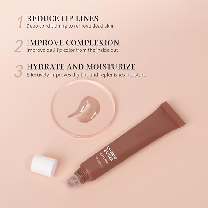 Summer Butter Lip Balm, Moisturizing Hydrating Natural Lip Care, Rich in Nutrients for Soft Smooth Lips (Vanilla)
