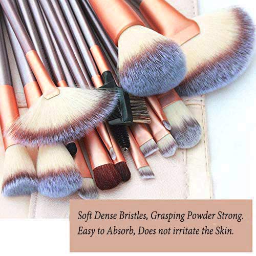 Makeup Brush Set, NEVSETPO 28PCS Make Up Brushes For Women Include 24 Makeup Brushes 2 Sponges, 1 Dual End Mask Spatula, 1 Brush Egg Cleaner, 1 Travel-Friendly Easy Clean Roll Up Makeup Bag