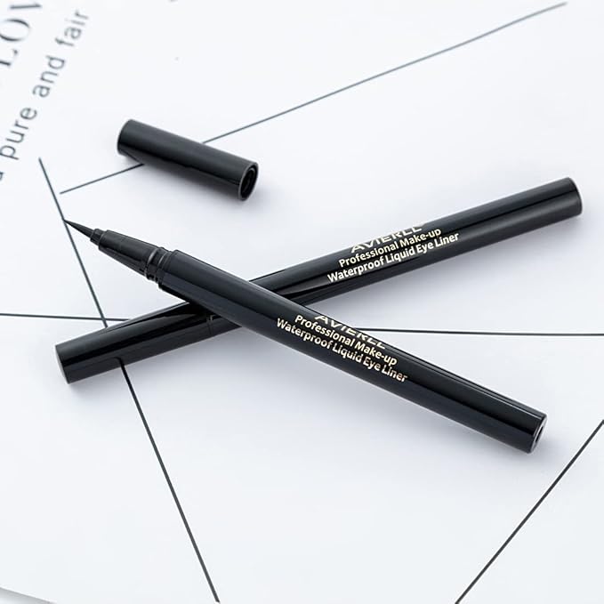Waterproof Liquid Eyeliner -2Pens Black Eyeliner Long Lasting&Smudgeproof Makeup Liner Easy Liquid Pen 0.03 Fl. Oz (Black)