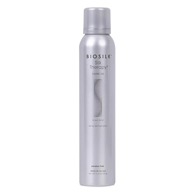BioSilk Silk Therapy Shine On, Hairspray For Controlling Frizz & Providing Brilliant Shine, Sulfate, Paraben, & Cruelty-Free, 5.3 Oz