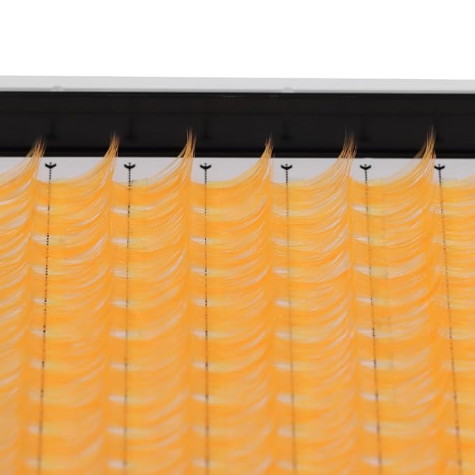 Wide Stem With Various Colored False Eyelashes D Curl Eyelash String 10-20mm Choose Professional Makeup Personal Eyelash String Grafted Eyelash Extension Cluster（Orange-10-12-14-16mm Mixed）