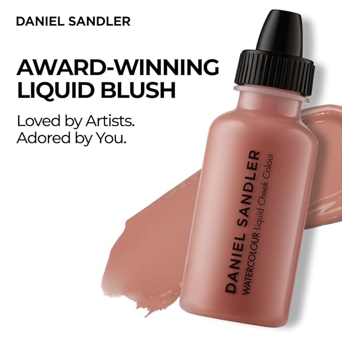 Daniel Sandler Watercolor Liquid Blush — Buildable, Blendable & Long-Lasting Liquid Blush for Cheeks, Lips, & Eyes — Lightweight & Water Resistant — For All Skin Types — Caress