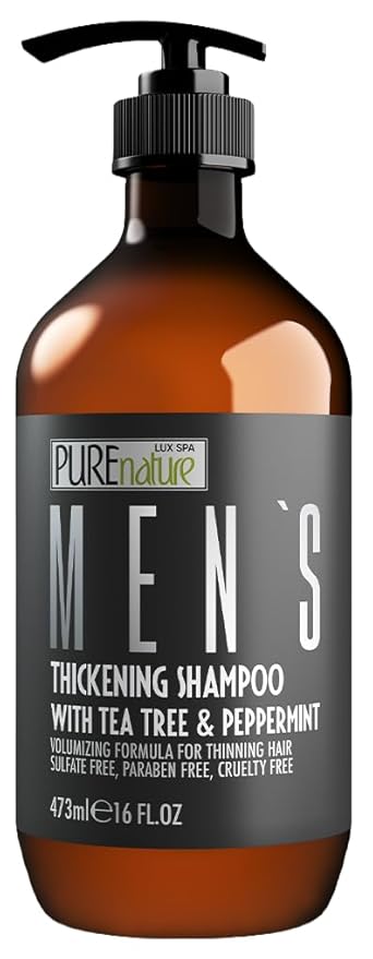 Mens Shampoo - Sulfate Free for Thinning Hair - Volumizing and Hair Thickening - Salon Grade, Professional Formula for Thin and Fine Hair Men - Strengthening Paraben Free Shampoo - 16 Fl Oz