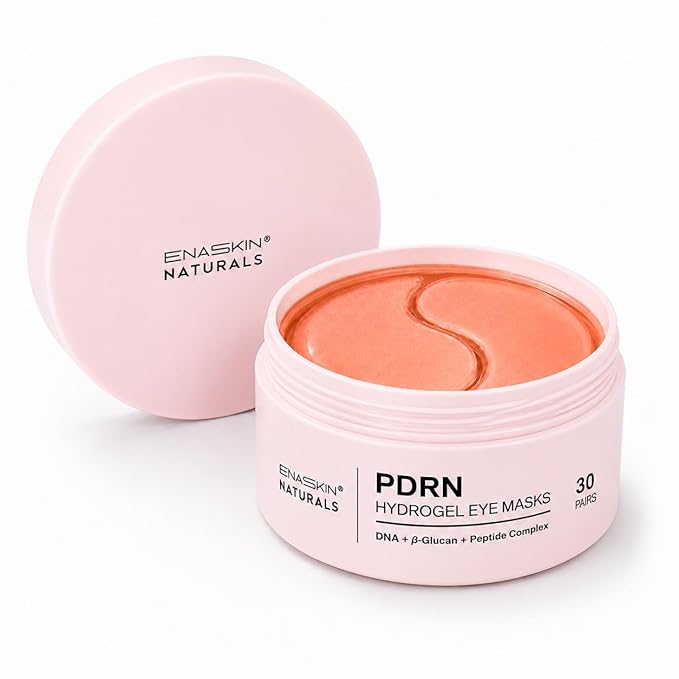Enaskin Naturals Under Eye Patches for Dark Circles: 30 Pairs PDRN & Peptide Eye Gels Mask - Reduce Wrinkles Puffy & Bags - Skin Treatment Pads - Anti Aging Moisturizer For Women (Salmon Pink)