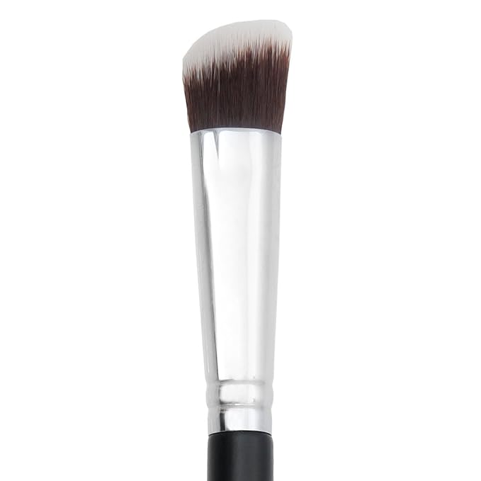Angled Eyeshadow Blending Makeup Brush – Small Mini Angle Kabuki, Synthetic Eye Shadow Blender Brushes for Eyelid, Brow Bone, Crease, Cheek Highlighter, Setting Liquid Cream Mineral Powder Cosmetics