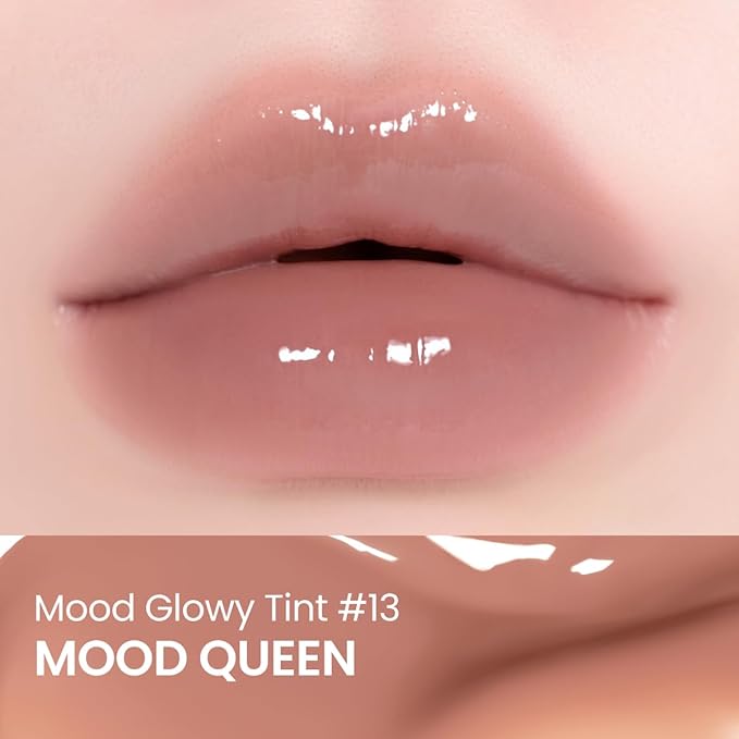 Peripera Mood Glowy Tint, Watery Glow Finish, Buildable Fresh Color, Lightweight, Long-Lasting, Non-Sticky, Korean Lip Tint (13 MOOD QUEEN)