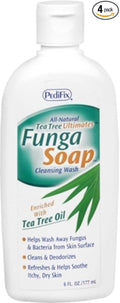 Pedifix FungaSoap Tea Tree Cleansing Wash – Antifungal Body Wash & Foot Soap – All-Natural Tea Tree Oil Cleanser for Athlete’s Foot, Ringworm, Jock Itch, Body Odor & Fungus - 6 fl. Oz (Pack of 4)