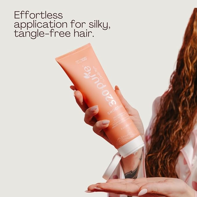 Rev320 320Pure Smoothie Leave In Conditioner 8oz, Sulfate Free, Color Safe & Lightweight Formula, Deep Repair Moisturizing Detangler for Frizzy, Curly, Thick, Wavy, Dry & Damaged Hair