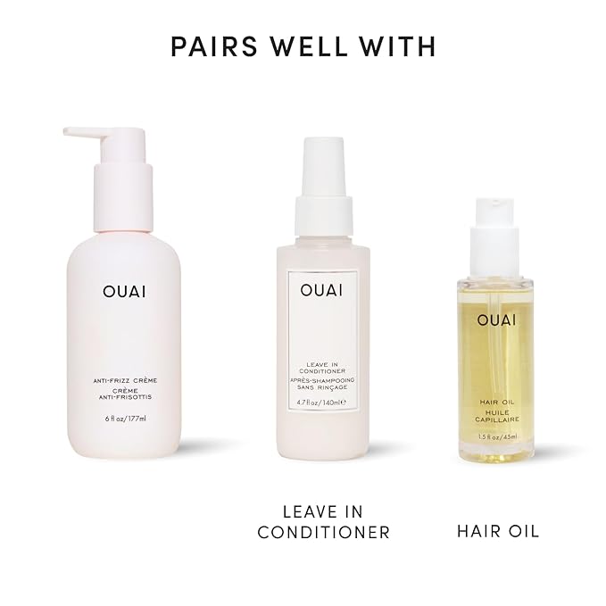 OUAI Anti Frizz Cream - Moisturizing Hair Cream with Frizz Control & Heat Protection - Provides Lasting Hydration with Jackfruit & Beetroot Extract - Paraben, Phthalate & Sulfate Free (6 oz)