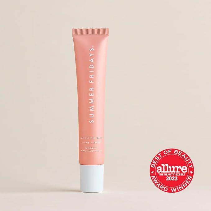 Summer Fridays Tinted Lip Butter Balm - Conditioning Vegan Lip Balm for Instant Moisture, Shine & Hydration - Softening & Soothing Skincare - Birthday Cake (.5 Oz)