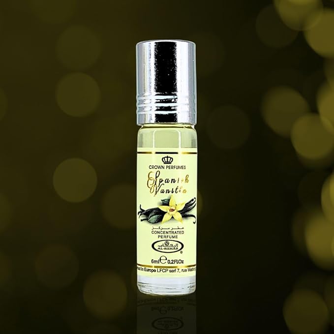 Al-Rehab Spanish Vanilla Perfume Oil 6ML (0.2 Oz) - Arabian Oils For Women - Long Lasting Concentrated Oil - A Luxurious Soft & Sweet Women's Fragrance For An Elegant Touch