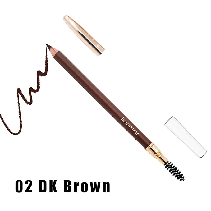 1 pcs Makeup Eyebrow Enhancer 12H Long Lasting Sweat &Waterproof Eyebrow Pencil Pen Dark Brown Eye Brow Pencil 5 Colors to Choose (5# Brown)