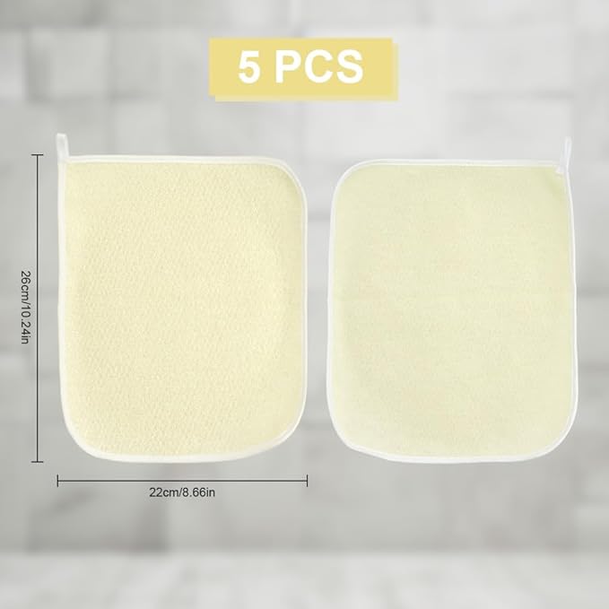 Face & Body Wash Cloths - Exfoliating Scrubbers - 5 Pack