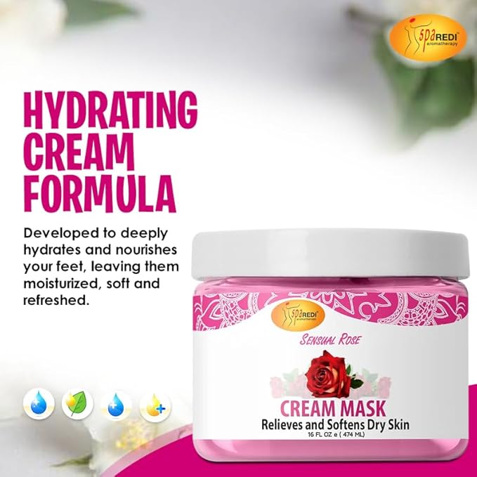 SPA REDI Professional Pedicure & Body Mask - A Concentrated Skin Repair Treatment So Potent, It Requires Gloves for a Visible Transformation on Tough Calluses and Severely Cracked Heels 16 Oz