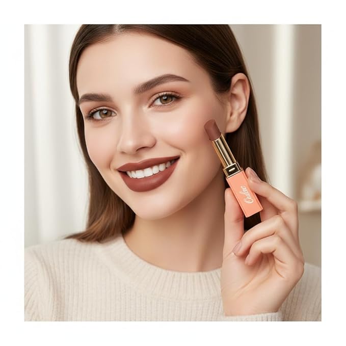Oulac Color Rich Satin Lipstick - Medium Brown Full Coverage Lip Color, Creamy Silky-Smooth, Moisturizing, Satin Matte Finish, Infused With Shea Butter, Vegan & Clean Beauty, 4g, SG15 Barbara