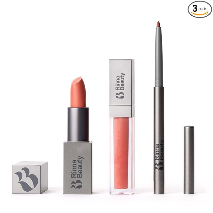 Rinna Beauty Lip Kit - Call Me Coral - All-in-One Lip Kit Includes Lipstick, Lip Gloss, and Lip Liner - Vegan, Long-Lasting, Anti-Aging & Moisturizing, Cruelty-Free - 1 each