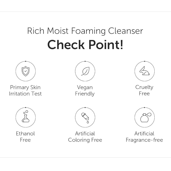 DearKlairs] Rich Moist Foaming Cleanser, hypoallergenic face wash, for sensitive skin, 100ml, 3.38oz