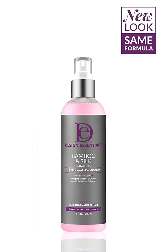 Design Essentials Bamboo & Silk HCO Leave-In Conditioner, Thermal Protection for Natural and Relaxed Hair, Softens & Detangles, 8 Oz, Pack of 1