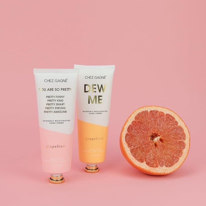 Chez Gagné Vegan Hand Cream for Dry Hands - You Are So Pretty - Grapefruit 3.4oz Non-Greasy Moisturizing Lotion - Made in California - Paraben, Sulfate & Phthalate Free - Mother's Day - Gift for Mom