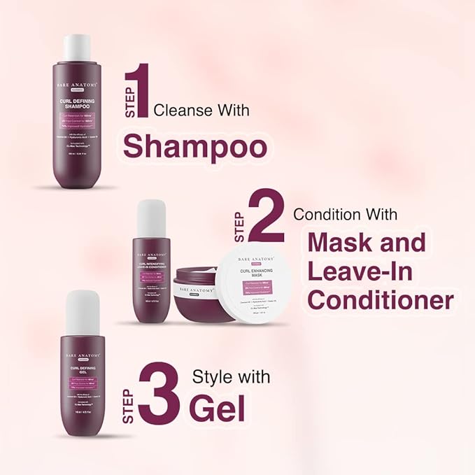 Bare Anatomy Curl Enhancing Hair Mask | Smoothens & Conditions Hair with Curl Retention & 2X Frizz Protection For 48 Hours | Coconut Oil Hyaluronic Acid & Castor Oil | Sulphate & Paraben Free | 250g