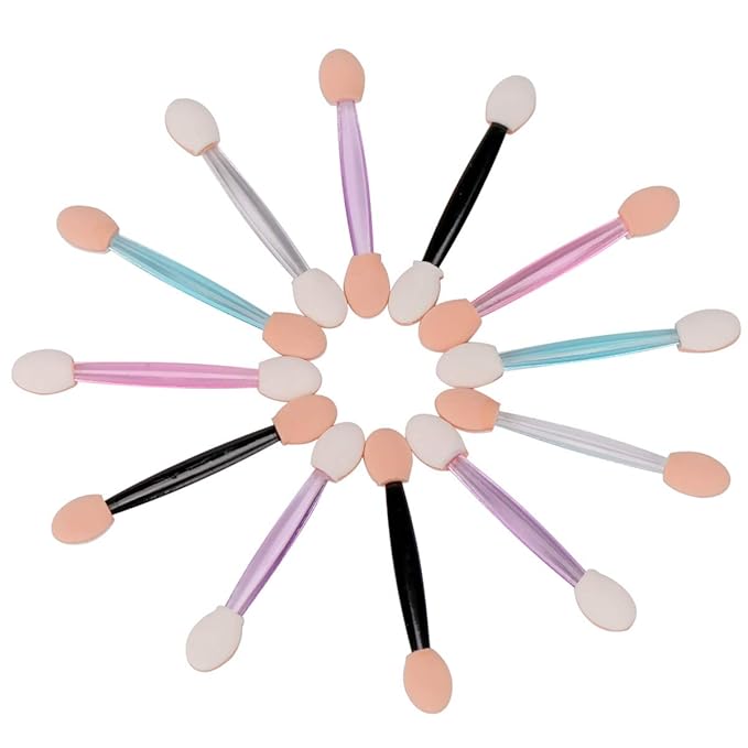 Akstore 200PCS Disposable Dual Sides Eye Shadow Sponge Applicator Eyeshadow Brushes Makeup Brush (Multicolors)