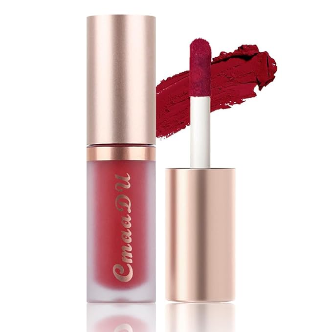 evpct 1Pcs Sexy Red Matte Liquid Lipstick Lip Gloss Glossy Set for Black Women 24 Hour Silky Velvet Lipstick labiales matte larga duracion mate 24 horas originales 11#