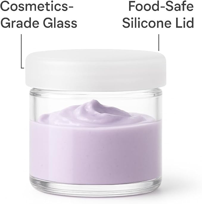 Oil Slick 200 Pack 6ml Glass Concentrate Jars with Silicone Lids - Airtight No-Neck Wax Containers for Dab, Extract, Cosmetic, Lip Balm Storage
