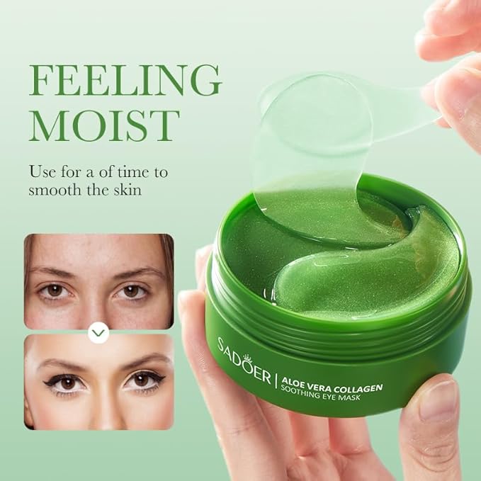 Aloe Vera Eye Mask (120 pcs) - Reduces puffiness and dark circles, firms and improves under-eye skin Under-eye patch for a rejuvenated look and minimises the appearance of fine lines and wrinkles