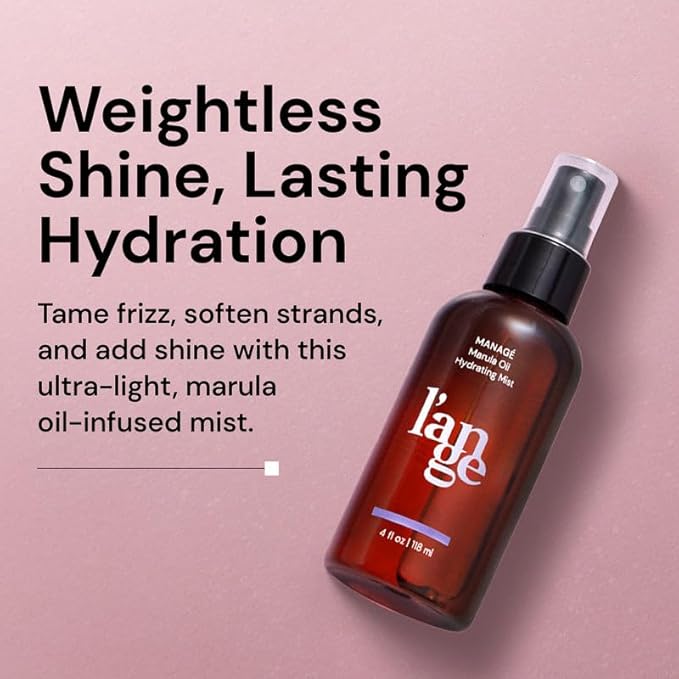 L'ANGE HAIR Marula Oil Hydrating Mist | Hair Oil for Frizzy Hair | Reduces Frizz & Flyaways | Hair Serum for Dry Hair | Locks in Moisture & Shine | Lightweight Hydrating Hair Oil Spray for Smooth Hair