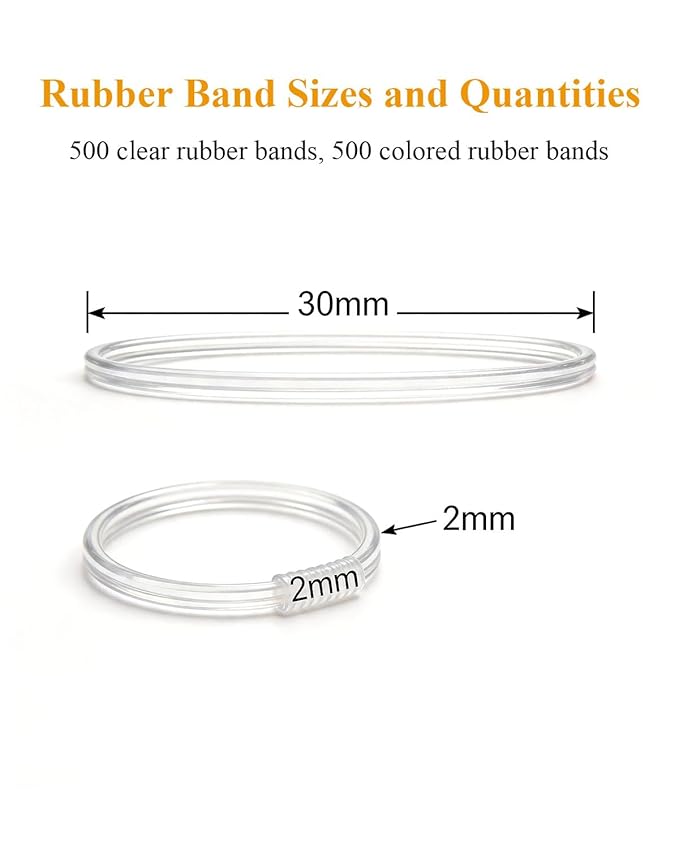Hair Wax Stick, Hair Ties Set - Frizz Control, Smooth Flyaways, French Braid - 500 Clear Elastics & 500 Colorful Rubber Bands - Styling Accessories for Girls, Kids Daily Hairstyle DIY
