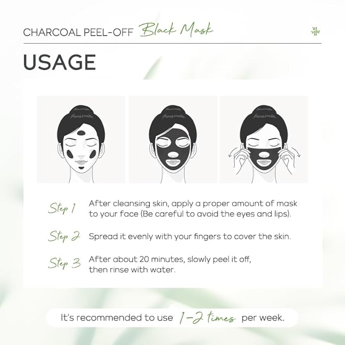 Charcoal Peel Off Mask, Pore Clearing Gel Facial Mask, Oil Control, Tighten Pores, Deep Cleansing for Face Nose Blackhead Pores, Elasticity Hydration Care, Not Over-Drying, Easy-to-use