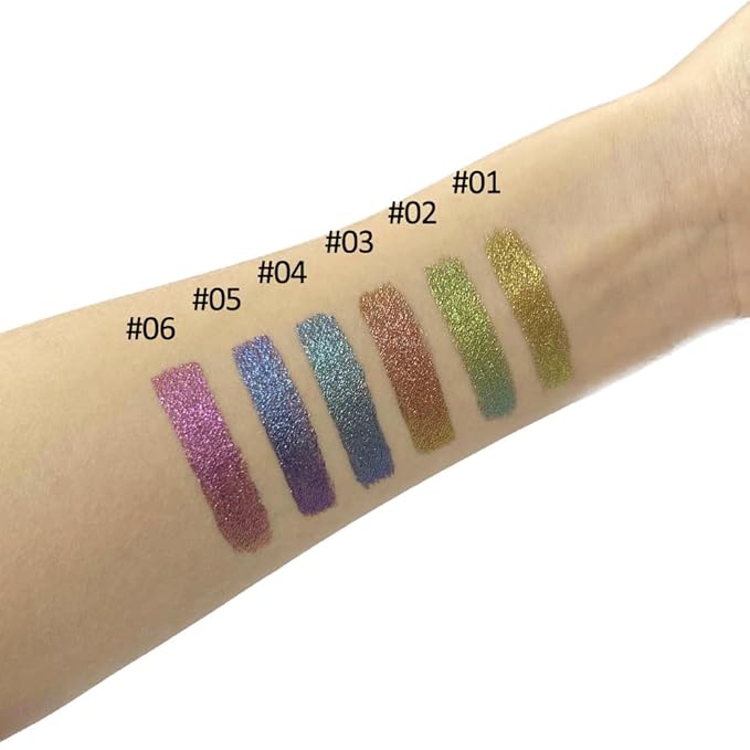 Mysense Chameleon Liquid Glitter Eyeliner, Metallic Satin Eyeliner Liquid Liner Multi-Reflective Sparkle Finish, Smudge-proof Long-lasting Glitter Eye Shadow Makeup, #01 Gold