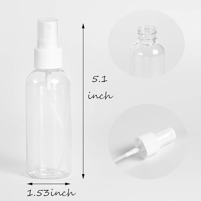 9 Pack Small Spray Bottle, 2.7oz/80ml Travel Spray Bottle, Empty Fine Mist Spray Bottles, Refillable Mini Spray Bottles with Labels