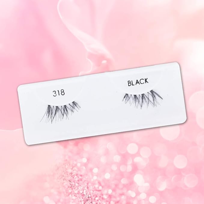 Ardell Accent Half Lashes 318 - Short Wispy Natural Looking Cat Eye for Everyday Wear, 4 Pack