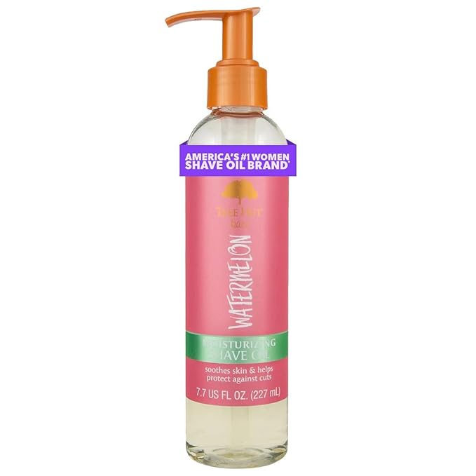 Tree Hut Watermelon Moisturizing Shave Oil, Gel-to-Oil Formula, Ultra Hydrating Barrier for a Close, Smooth Shave, For All Skin Types, Made with Shea Butter, 7.7 Fl Oz