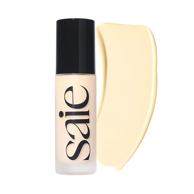 Saie Glowy Super Skin Tint Liquid Foundation - Weightless + Dewy Foundation with Lightweight Medium Coverage - Hydrating Face Makeup + Skin Care Serum Hybrid with Hyaluronic Acid - Shade 2 (1.01 oz)