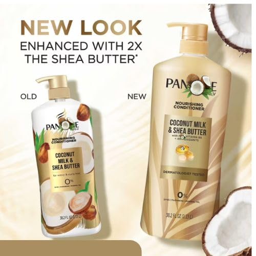 Coconut Milk & Shea Butter Conditioner, 38.2 fl oz - Deep Moisture Conditioner for Curly, Wavy & Dry Hair - Frizz Control, Detangle, For Shine and Softness, Sulfate-Free Hair Softener