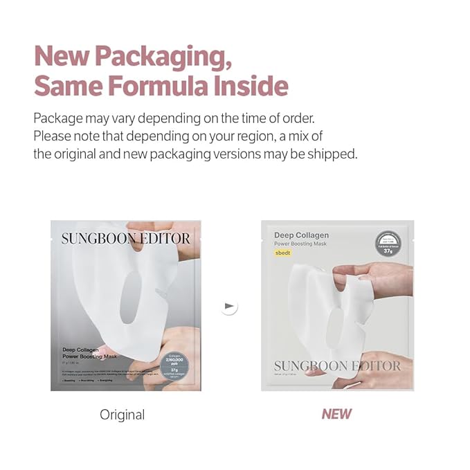 SUNGBOON EDITOR Deep Collagen Overnight Mask Hydrating Mask for Glass Skin, Wrinkle Care, Firming & Pore Refining 2,160,000PPB Collagen + 9 Peptides Korean Skincare, 4ea Gifts for Women