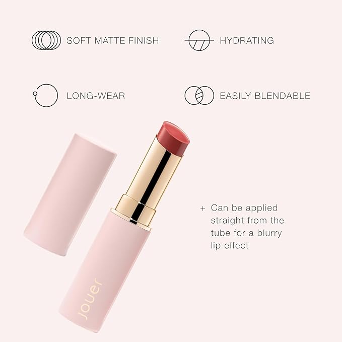Jouer Demi-Matte Lip Balm - Fall Winter Collection Tinted Lip Color - Long Lasting Hydrating Berry Tones with Jojoba Oil & Shea Butter - Holiday Season Beauty